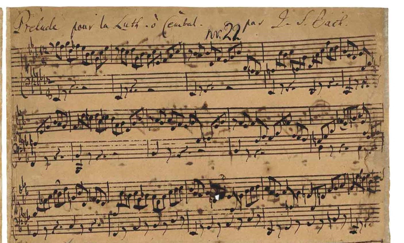 Bach Prelude in E flat major BWV 998 manuscript