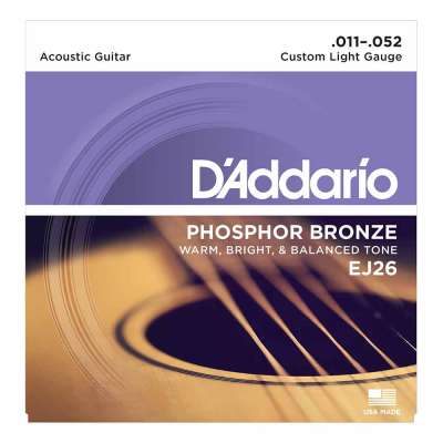 ej26 דאדריו / D'Addario: מיתרים לגיטרה אקוסטית Phosphor Bronze EJ26