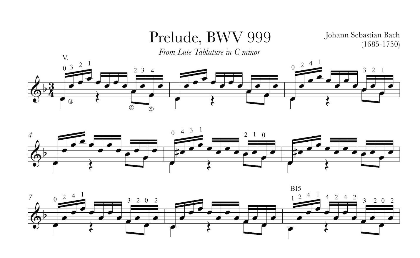Bach Prelude BWV999 Sample