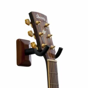 מתלה קיר לגיטרה עם בסיס מעץ